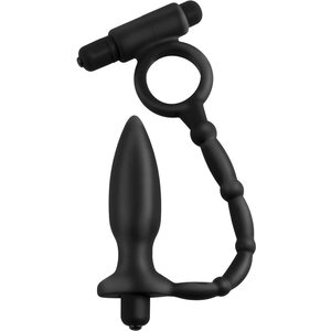 Vibro-Analplug „ass-kicker with cockring“ mit Vibro-Penisring