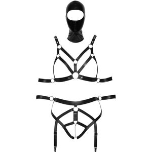 2-teiliges Bondage-Set mit Armfesseln plus Kopfmaske