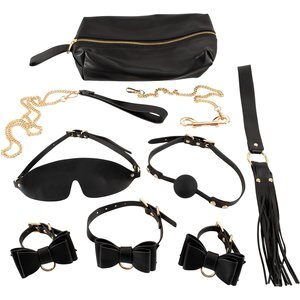 7-teiliges Bondage-Set plus Aufbewahrungstasche in Lederoptik