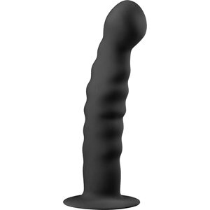 Saugnapf-Dildo aus Silikon - Schwarz