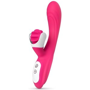 Rabbit-Vibrator mit rotierender Zunge - Rosa