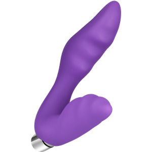 Analvibrator mit Dammreizer aus Silikon, 14 cm