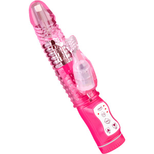 Rabbitvibrator mit Perlen, 21,5 cm