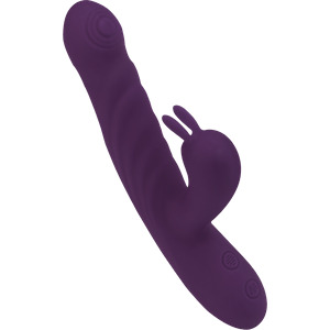 Stoßender Rabbitvibrator aus Silikon, 21,5 cm