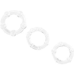 Strukturiertes Penisring-Set, 3 Teile, 2 - 5 cm