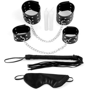 Fessel-Set "Chains of Love Bondage Kit" mit Peitsche, Augenbinde und Kerzen