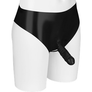 Latex-Slip mit Sleeve und Hodenöffnung