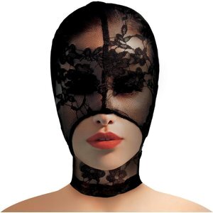 Lace Seduction Bondage-Maske - Schwarz