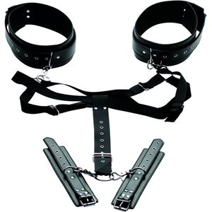 Master Series »Acquire« Oberschenkel Harness mit Handfesseln