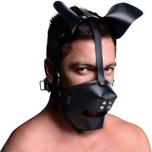 Puppy Play Maske Mit Ballknebel - Schwarz