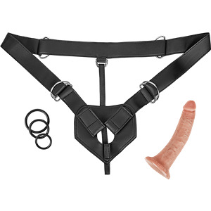 Strap-On Harness, 20 cm, 7 Teile