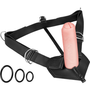 Uncut Cock with Strap-On Harness , 21 cm, 7 Teile