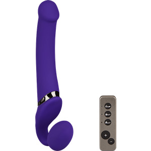 Vibrating Bendable Strap-On - Size M, 34 cm