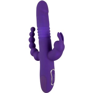 Stoßvibrator „Thrusting Pearl Triple Vibrator“ mit Klitoris- und Analvibrator