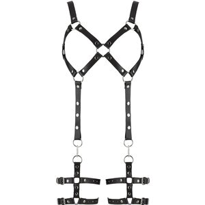 Harness aus Leder mit abnehmbaren Beinfesseln